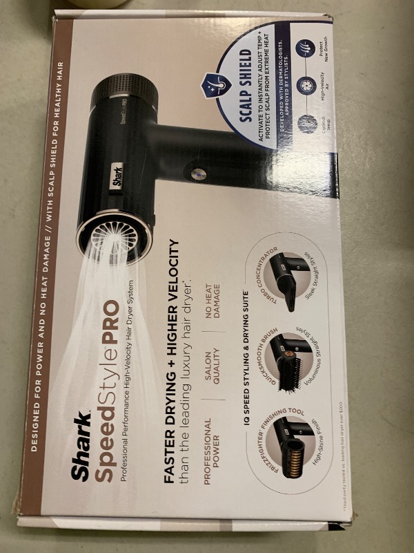 Photo 1 of Shark SpeedStyle Pro Professional Performance High-Velocity Hair Dryer System with Scalp Shield and IQ Speed Styling & Drying Suite, Straight and Wavy Hair, Lightweight, Ionic, No Heat Damage, HD731
