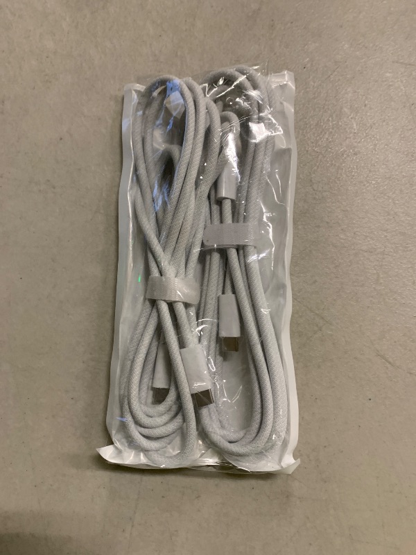 Photo 1 of 240W USB-C Charge Cable 2m [2-Pack], 6ft USB C to USB C Cable, Fast Charging Cord for Macbook Pro/Macbook Air, iPad Pro 12.9/Air 5th/4th/Mini 7th/6th/IPad 10/11, iPhone 17/16/15/16e/Pro Max/Plus/Air