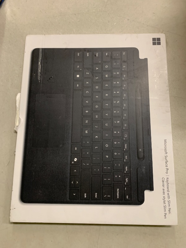 Photo 1 of Microsoft Surface Slim Pen (2nd Edition) and Pro Keyboard for Pro (11th Edition), 9, and 8 Black