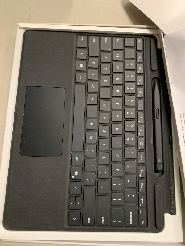 Photo 1 of Microsoft Surface Slim Pen (2nd Edition) and Pro Keyboard for Pro (11th Edition), 9, and 8 Black