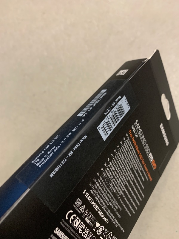 Photo 1 of Samsung 870 EVO SATA III SSD 1TB 2.5” Internal Solid State Drive, Upgrade PC or Laptop Memory and Storage for IT Pros, Creators, Everyday Users, MZ-77E1T0B/AM