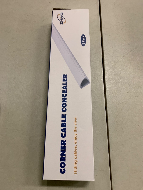 Photo 1 of 136in Corner Cable Concealer, Large Corner Cord Hider, Wire Covers for Cords, Paintable Corner Cord Cover, Cable Management Channel Cable Raceway for Wall, Floor Baseboard, Ceiling -8 X L17in