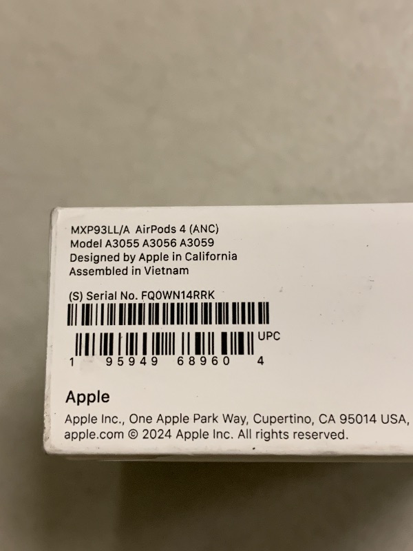 Photo 1 of Apple AirPods 4 Wireless Earbuds, Bluetooth Headphones, with Active Noise Cancellation, Adaptive, Transparency Mode, Personalized Spatial Audio, USB-C Charging Case, Wireless Charging, H2 Chip