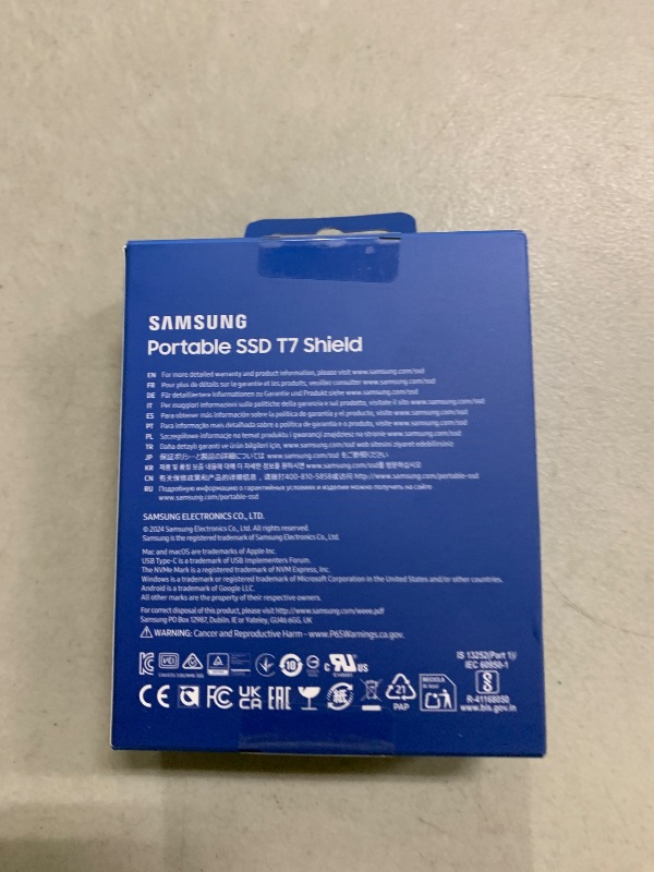 Photo 1 of Samsung T7 Shield 2TB, Portable SSD, up-to 1050MB/s, USB 3.2 Gen2, Rugged,IP65 Water & Dust Resistant, for Photographers, Content Creators and Gaming, Extenal Solid State Drive (MU-PE2T0S/AM), Black