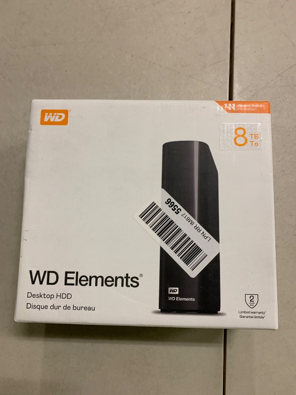 Photo 1 of Western Digital 8TB Elements Desktop External Hard Drive, USB 3.0 external hard drive for plug-and-play storage - Western DigitalBWLG0080HBK-NESN, Black