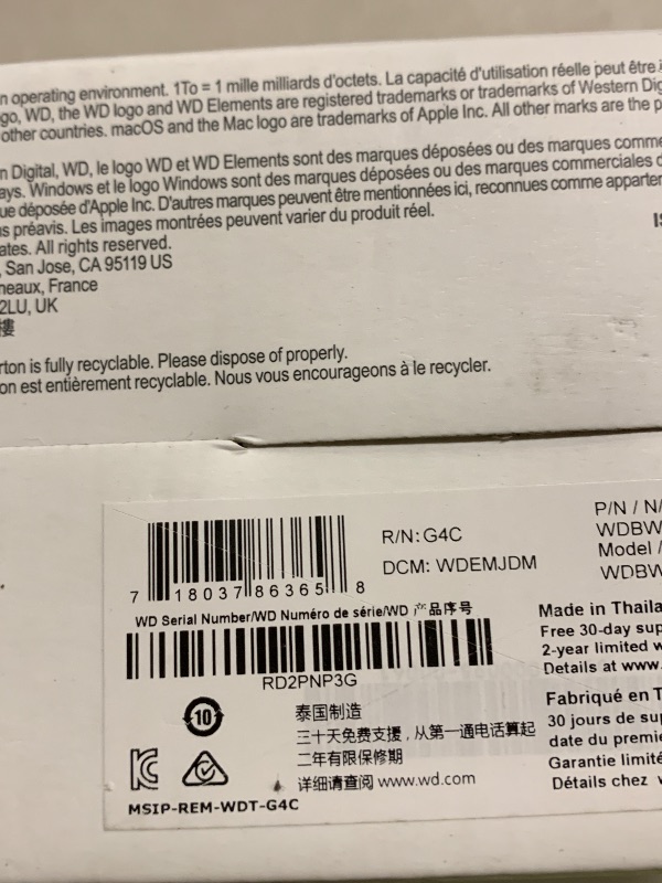 Photo 1 of Western Digital 8TB Elements Desktop External Hard Drive, USB 3.0 external hard drive for plug-and-play storage - Western DigitalBWLG0080HBK-NESN, Black