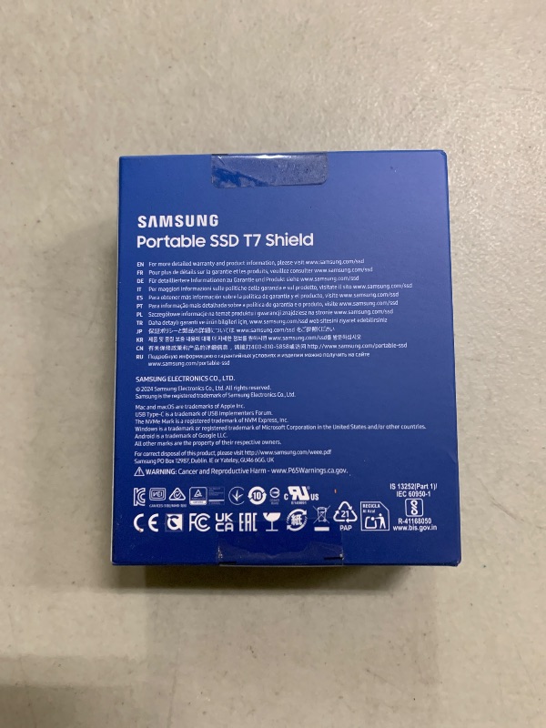 View 3 of Samsung T7 Shield 2TB, Portable SSD, up-to 1050MB/s, USB 3.2 Gen2, Rugged,IP65 Water & Dust Resistant, for Photographers, Content Creators and Gaming, Extenal Solid State Drive (MU-PE2T0S/AM), Black