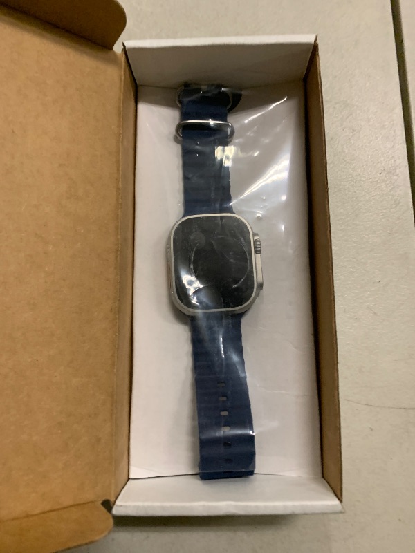 Photo 1 of Apple Watch Ultra 2 [GPS + Cellular, 49mm] - Titanium Case with Blue Ocean Band, One Size (Renewed)