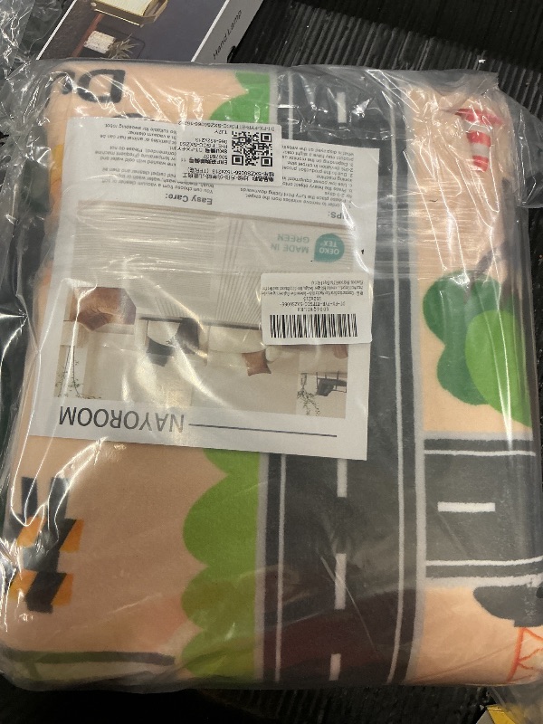 Photo 1 of Construction Site Play Rug for Kids - Interactive Engineering Vehicles Faux Wool Carpet with Excavator & Digger Design, Non-Slip Educational Mat for Playroom, Bedroom Gifts (Boys & Girls)