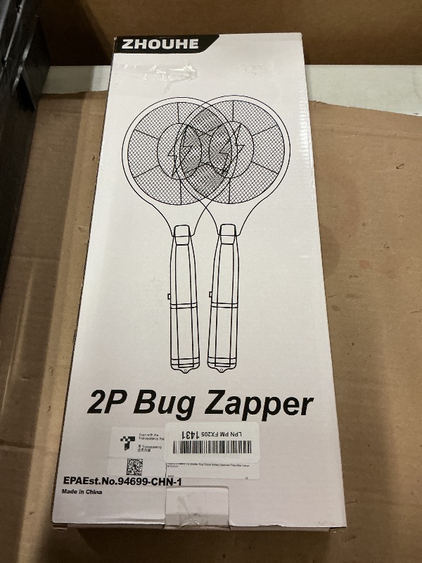 Photo 1 of 2 Pack Electric Fly Swatter, Handheld Bug Zapper Racket for Outdoor & Indoor, Mosquito Zapper Racket Battery Powered Tennis Mosquito Rackets for Insect
