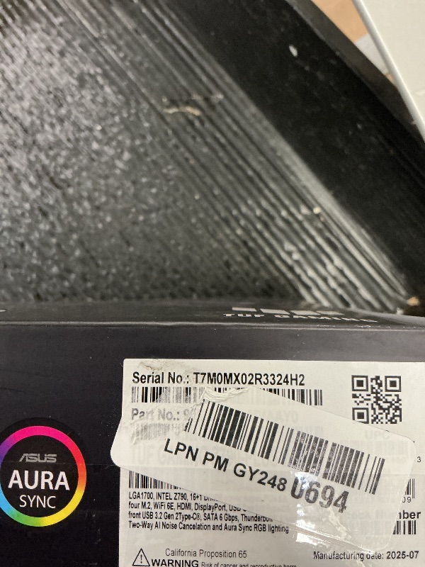Photo 1 of ASUS TUF Gaming Z790-Plus WiFi LGA 1700(Intel 14th,12th &13th Gen) ATX Gaming Motherboard(PCIe 5.0,DDR5,4xM.2 Slots,16+1 DrMOS,WiFi 6,2.5Gb LAN,Front USB 3.2 Gen 2 Type-C,Thunderbolt 4(USB4),Aura RGB)