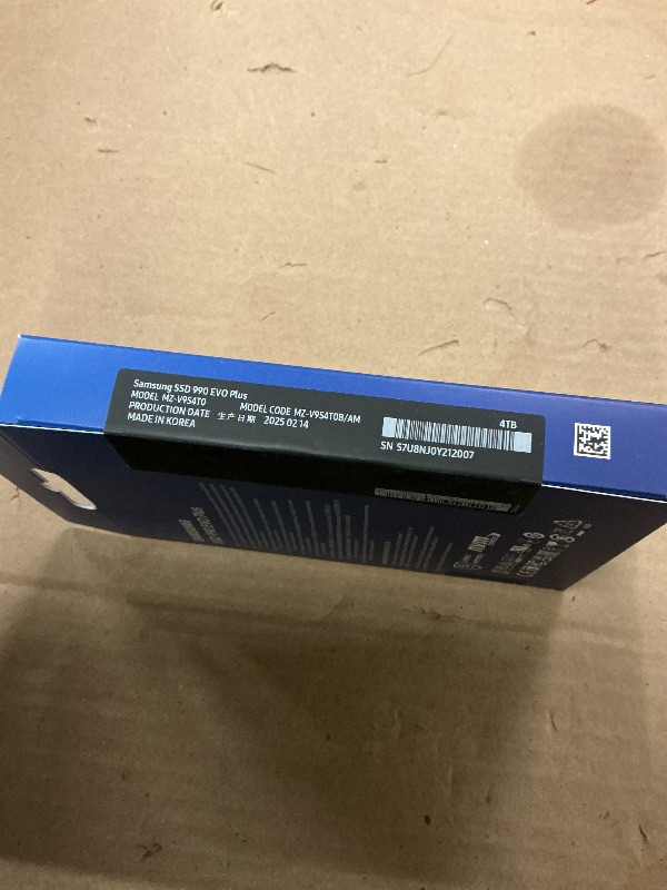 Photo 1 of FACTORY SEALED— Samsung 990 EVO Plus SSD 4TB, PCIe Gen 4x4 | Gen 5x2 M.2, Speeds Up-to 7,250 MB/s, Upgrade Storage for PC/Laptops, HMB Technology and Intelligent Turbowrite 2.0, (MZ-V9S4T0B/AM)