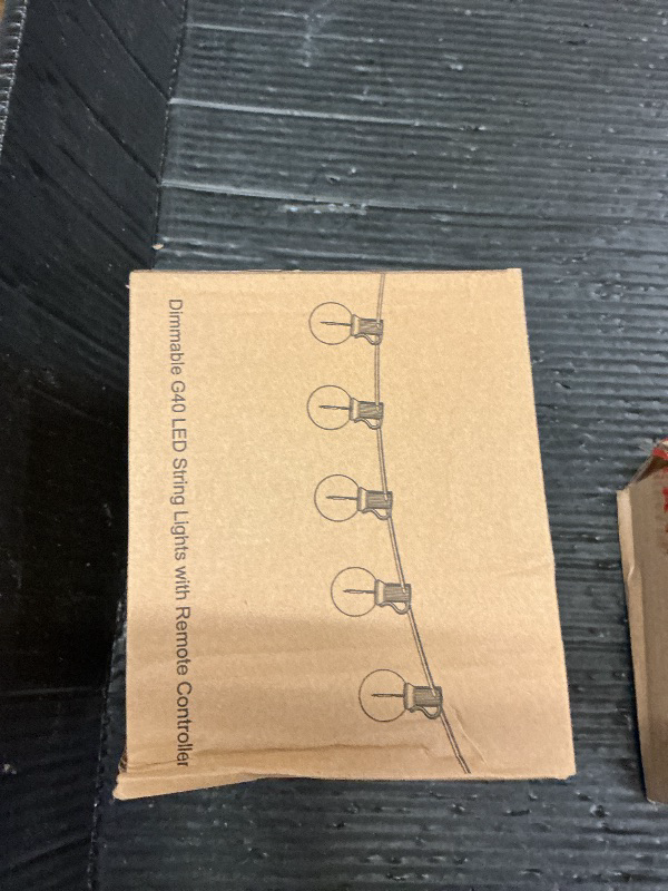 Photo 1 of 25FT LED Outdoor String Lights with 3 Color Lights, Dimmable String Lights for Outside with Remote, G40 Globe Waterproof Patio Lights with 12+1 Shatterproof Bulbs for Party Backyard BBQ House Camping