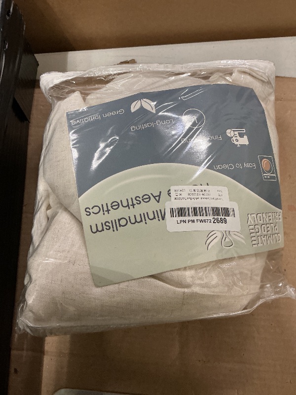 Photo 1 of 2 Panels Set Cream Linen Curtains 108 inches Long for Living Room Extra Long Back Tab Curtains Neutral Farmhouse Light Filtering Semi Sheer Linen Drapes Ceiling to Floor for Large Window Ivory 9 FT