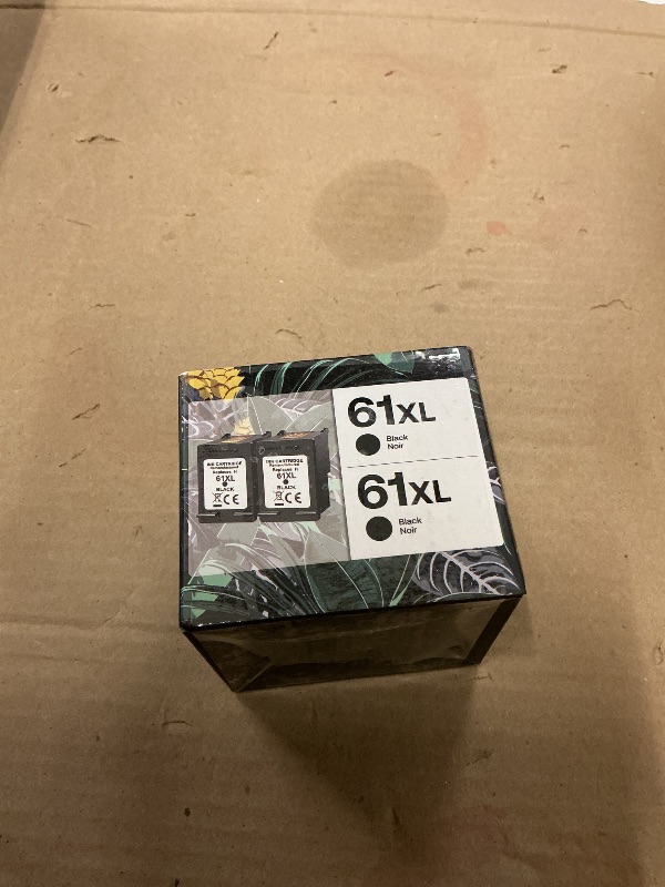 Photo 1 of 61XL Black Ink Cartridge for HP Ink 61 XL Replacement for HP61 HP61XL 2 Pack for Envy 4500 5530 4502 4501 5535 OfficeJet 4630 4635 DeskJet 3050 3510 2540 2542 1000 1010 Printer(2 Black High Yield)