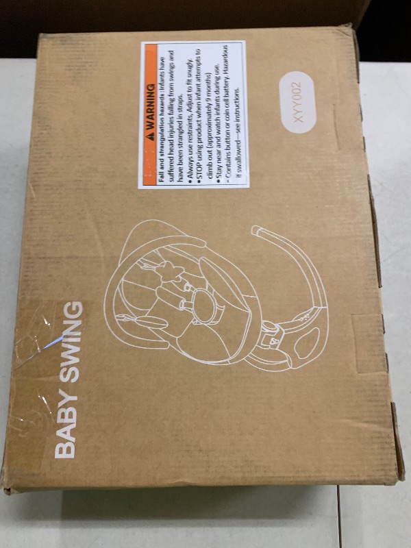 Photo 1 of Baby Swing, Infant Swing with Remote Control, 5 Speed Adjustable, Machine Washable Seat Pad, 5 Point Safety Harness, Bluetooth Music, Electric Swing for Babies, Indoor Outdoor Use (Pink)