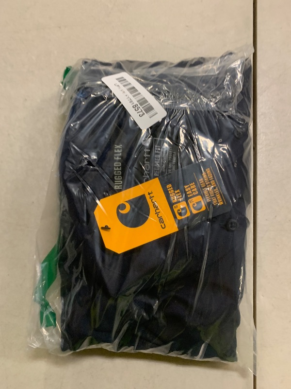 Photo 1 of Carhartt Men's Big & Tall Rugged Professional Long Sleeve Work Utility Button Down Shirt, Navy, Large