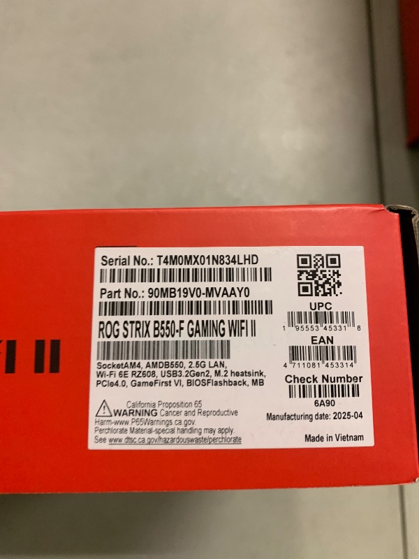 Photo 1 of ASUS ROG Strix B550-F Gaming WiFi II AMD Socket AM4 ATX DDR4 Motherboard