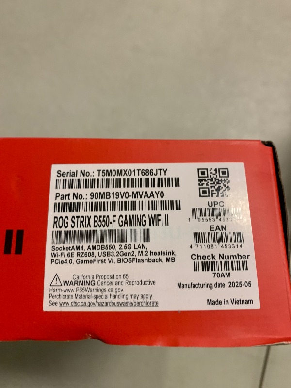 Photo 1 of ASUS ROG Strix B550-F Gaming WiFi II AMD Socket AM4 ATX DDR4 Motherboard