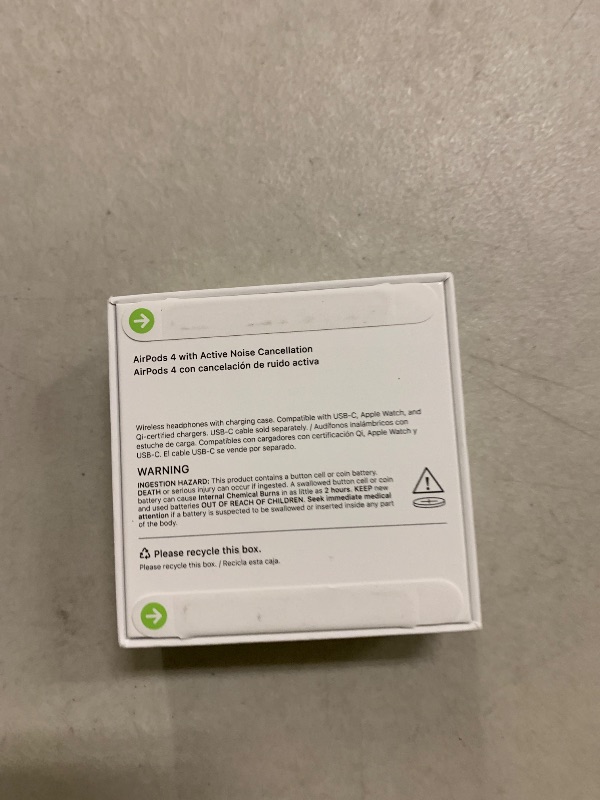 Photo 1 of Apple AirPods 4 Wireless Earbuds, Bluetooth Headphones, with Active Noise Cancellation, Adaptive, Transparency Mode, Personalized Spatial Audio, USB-C Charging Case, Wireless Charging, H2 Chip