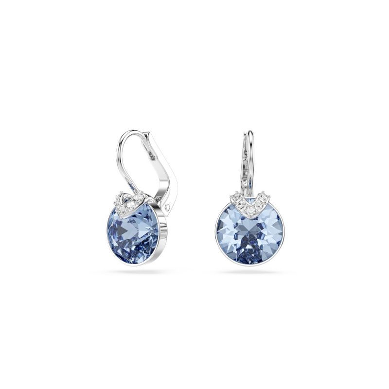 Photo 1 of Swarovski 5734234 Bella V Drop Earrings, Round Cut, Blue, Jewellery
