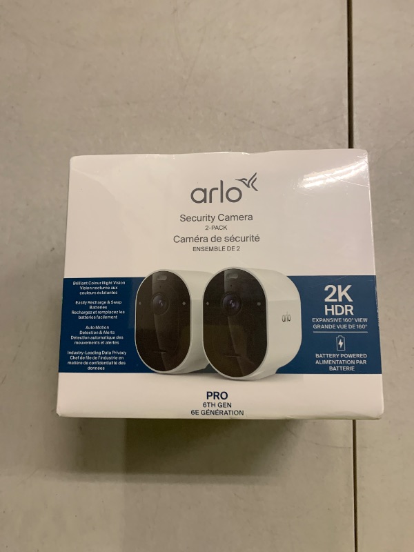 Photo 1 of Arlo Pro 6 Wire-Free Indoor/Outdoor 2K Security Camera - White - 2 Pack