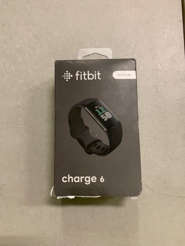 Photo 1 of Fitbit Charge 6 Fitness Tracker with Google apps, Heart Rate on Exercise Equipment, 6-Months Premium Membership Included, GPS, Health Tools and More, Obsidian/Black, One Size (S & L Bands Included)