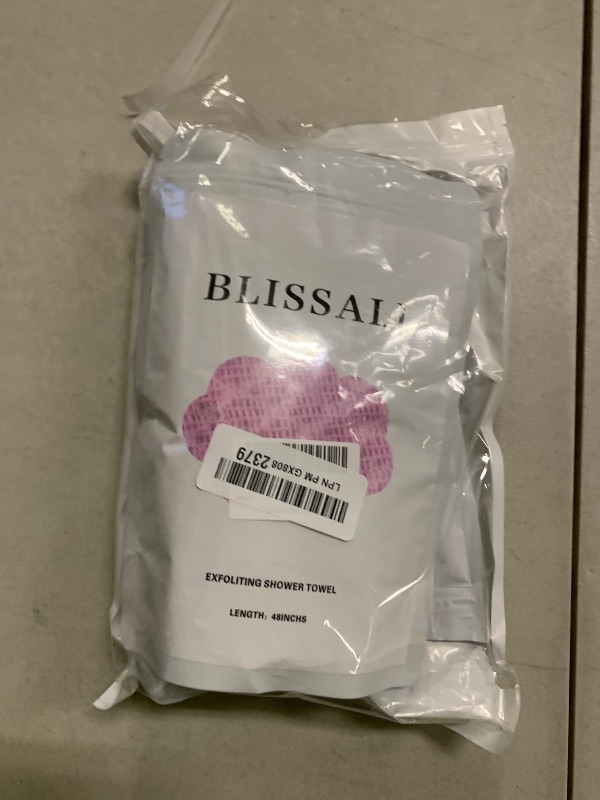 Photo 1 of 2Pcs Blissal Exfoliating Shower Towel, 47-Inch-Long Dual-Sided Exfoliating Towel, Deep Cleansing & Gentle Exfoliations for Smooth Skin, Gentle for Sensitive Skin (Black+Pink)