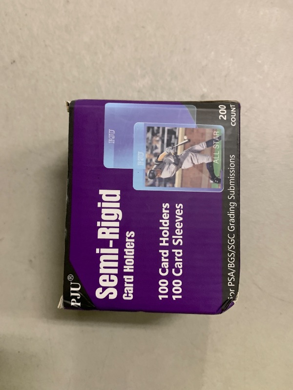 Photo 1 of 100ct Semi Rigid Card Holders & 100ct Card Sleeves for PSA, SGC, BGS, CSG Graded Card Submissions, Semi Rigid Baseball Cards Sleeves Protectors, PSA Graded Trading Cards Sleeve