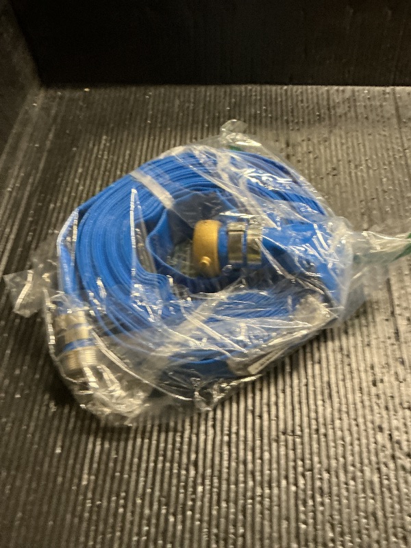 Photo 1 of 1.5" x 50 ft Backwash Hose for Swimming Pools, Heavy Duty PVC Lay Flat Water Discharge Hose,Durable Pool Drain Hose with Aluminum Pin Lug Fittings for Pump And Filters