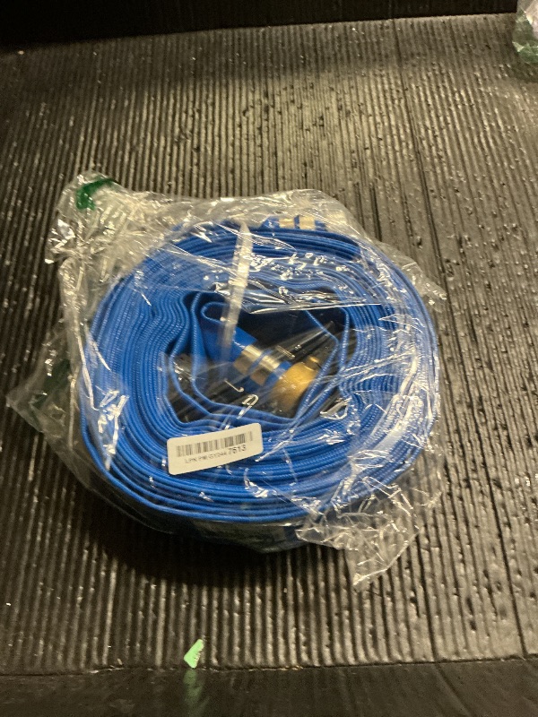 Photo 1 of 1.5" x 50 ft Backwash Hose for Swimming Pools, Heavy Duty PVC Lay Flat Water Discharge Hose,Durable Pool Drain Hose with Aluminum Pin Lug Fittings for Pump And Filters