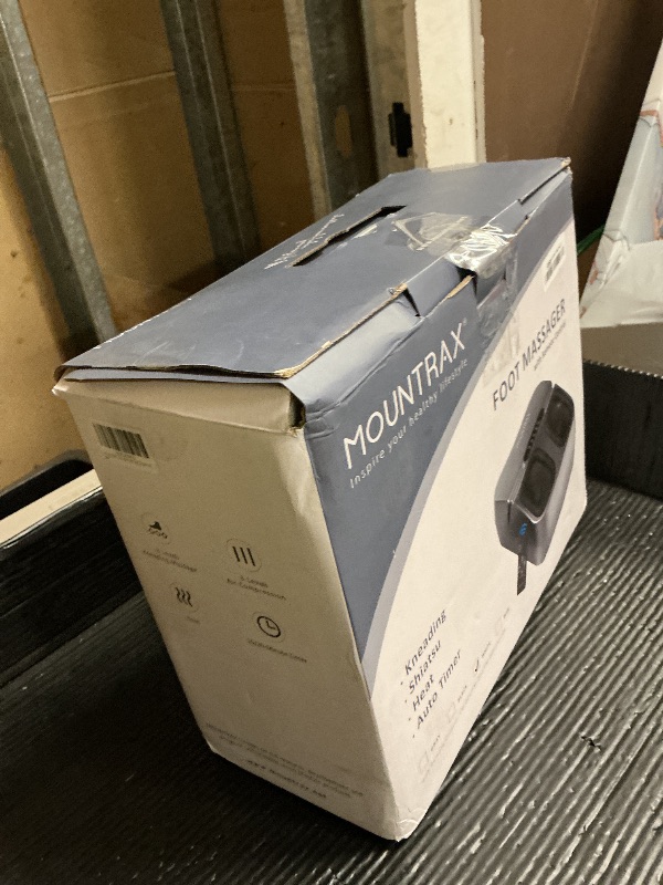 Photo 1 of MOUNTRAX Foot Massager Machine with Heat, Foot Massager for Plantar Fasciitis, Neuropathy Pain, Shiatsu Foot Massager with Remote, Fits Feet Up to Men Size 13 (White)