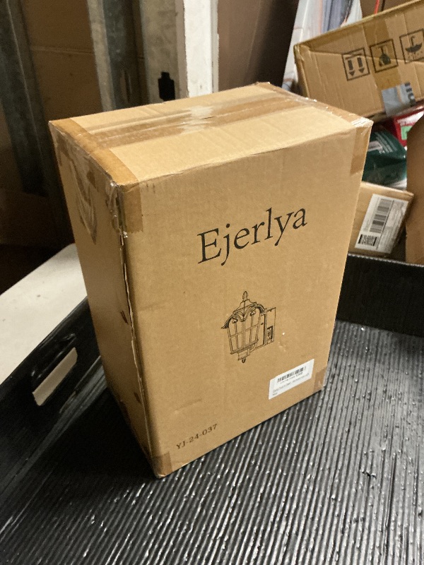 Photo 1 of Ejerlya Dusk to Dawn Motion Sensor Outdoor Porch Light with GFCI Outlet,Anti-Rust Waterproof Industrial Outdoor Lantern,UL ETL Listed,Exterior Work Lights Rustic Wall Light