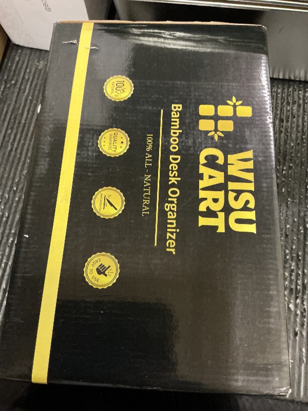 Photo 1 of WISUCART Bamboo Desk Organizer Mail Holder Countertop Wood Desk Drawer Tabletop Storage Box Pen Holder Letter Sorter Makeup Organizer for School Home Office Supplies with Pen Holder Pink