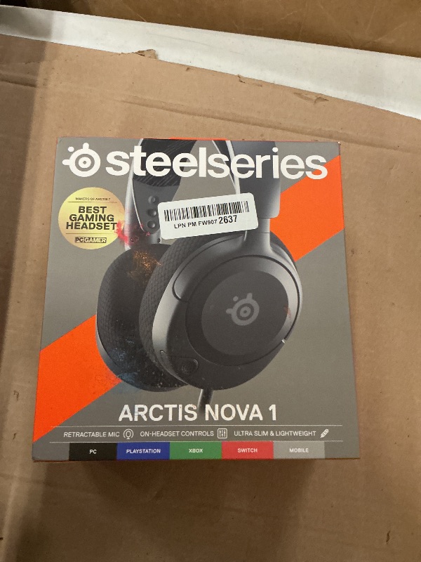 Photo 1 of SteelSeries Arctis Nova 1 Multi-System Gaming Headset — Hi-Fi Drivers — 360° Spatial Audio — Comfort Design — Durable — Ultra Lightweight — Noise-Cancelling Mic — PC, PS5/PS4, Switch, Xbox - Black