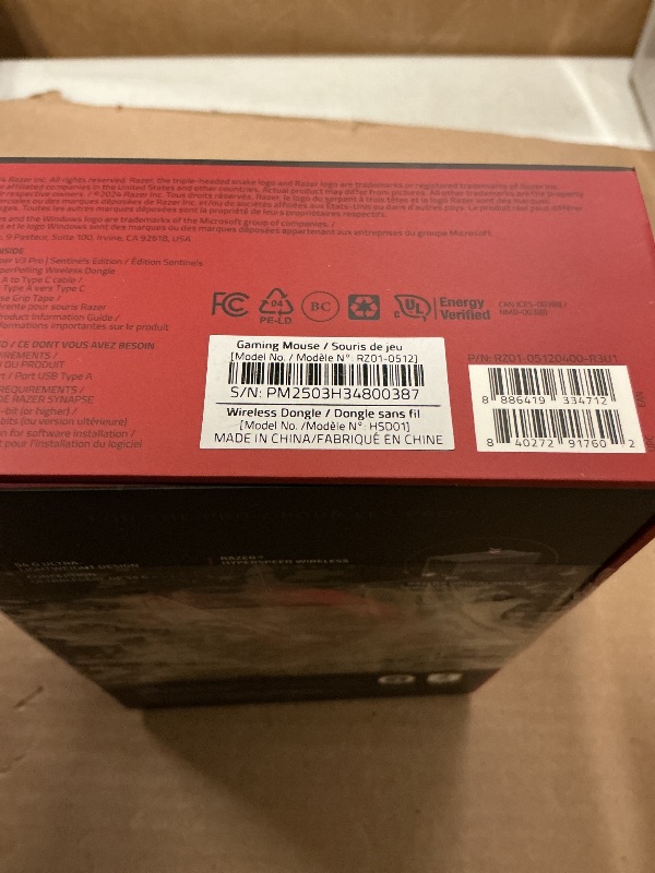 Photo 1 of Razer Viper V3 Pro Wireless Esports Gaming Mouse: Symmetrical - 54g Lightweight - 8K Polling - 35K Optical Sensor - Gen3 Optical Switches - 8 Programmable Controls - 95 Hr Battery - Sentinels Edition