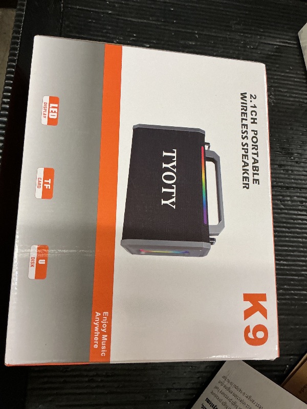 Photo 1 of TYOTY Portable Bluetooth Speaker 80W Loud Wireless Outdoor Stereo Sound Deep Bass IPX5 Waterproof Big Powerful Large Party Speakers with Colorful LED Lights, TWS, EQ, AUX, USB for Home Travel Camping