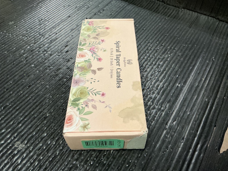 Photo 1 of 10 Inch Multi-Color Spiral Taper Candles for Home Decoration, 12 Pack Cream Candlesticks for Dinner Party Wedding Holiday