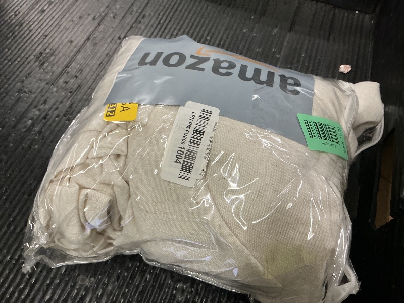 Photo 1 of 2 Panels Set Cream Linen Curtains 108 inches Long for Living Room Extra Long Back Tab Curtains Neutral Farmhouse Light Filtering Semi Sheer Linen Drapes Ceiling to Floor for Large Window Ivory 9 FT