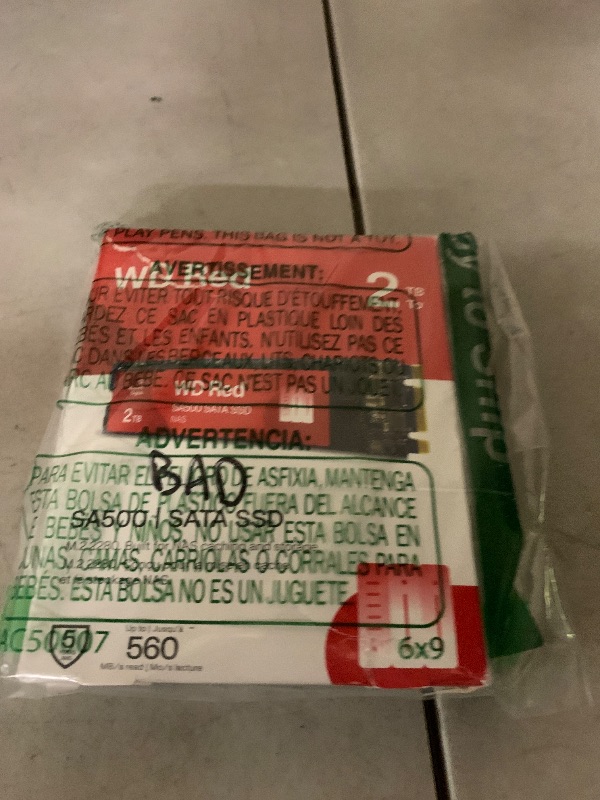 Photo 1 of Western Digital 2TB WD Red SA500 NAS 3D NAND Internal SSD - SATA III 6 Gb/s, M.2 2280, Up to 560 MB/s - WDS200T1R0B
