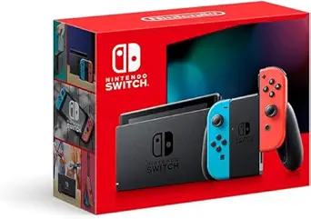 Photo 1 of Nintendo Switch with Neon Blue and Neon Red Joy-Con - Handheld Gaming Console

