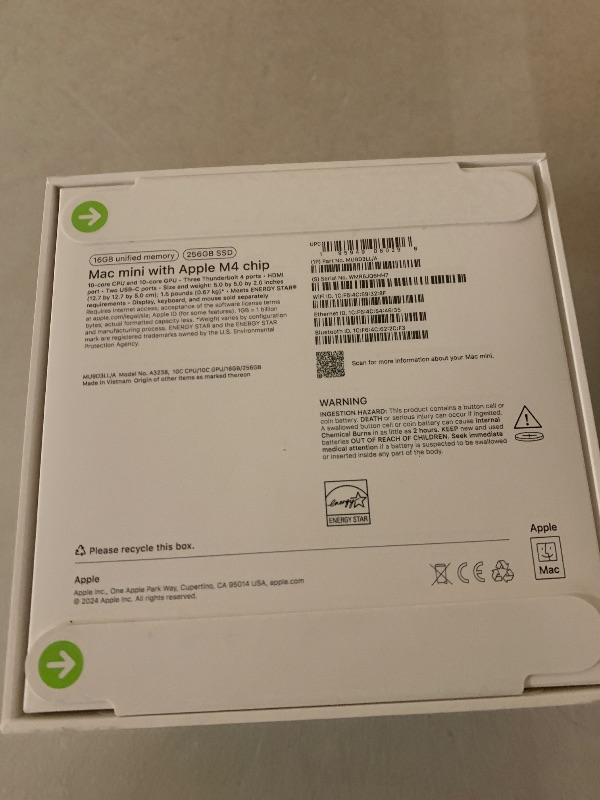 Photo 1 of Apple 2024 Mac mini Desktop Computer with M4 chip with 10?core CPU and 10?core GPU: Built for Apple Intelligence, 16GB Unified Memory, 256GB SSD Storage, Gigabit Ethernet. Works with iPhone/iPad