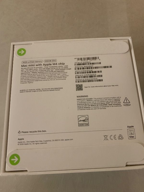 Photo 1 of Apple 2024 Mac mini Desktop Computer with M4 chip with 10?core CPU and 10?core GPU: Built for Apple Intelligence, 16GB Unified Memory, 256GB SSD Storage, Gigabit Ethernet. Works with iPhone/iPad
