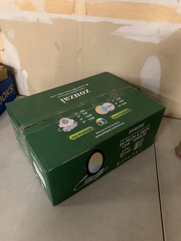 Photo 1 of zouzai 24 Pack 6 Inch Ultra-Thin LED Recessed Ceiling Light with Junction Box 5CCT Adjustable Dimmable Can-Killer Downlight - ETL and Energy Star Certified (24 Pack,5CCT, 6 Inch)