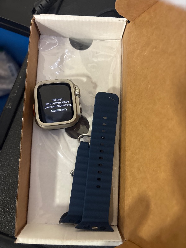 Photo 4 of Apple Watch Ultra 2 [GPS + Cellular, 49mm] - Titanium Case with Blue Ocean Band, One Size (Renewed)