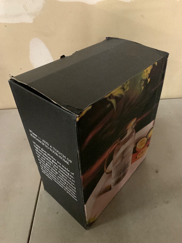 Photo 1 of 2 PACK Glass Pitcher with Lid and Handle,68 oz/ 2 Liter Vertical Stripes Water Pitcher,Glass Water Carafe for Fridge,Hand Blown Heat Resistant Borosilicate Water Jug for Hot/Cold Drinks