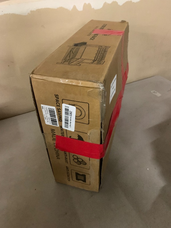 Photo 1 of 2 Tier Dish Drainers Drying Rack for Kitchen Counter Large Stainless Steel Dishes Drain with Drainboard, Space Saving, Big Modern Black Countertop Metal Plates Dryer Strainer Holder and Extra Tray