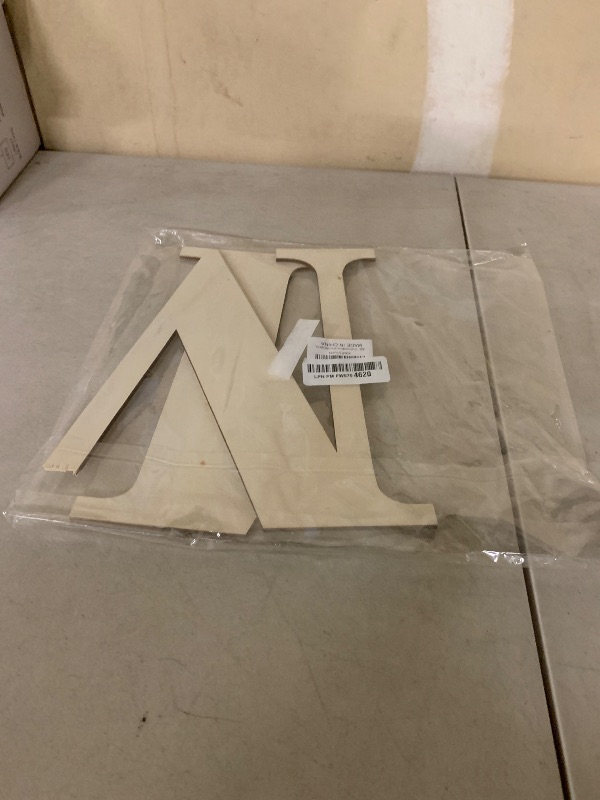 Photo 1 of 12 Inch Wooden Letter, Wood Letters for Wall Decor, 1/5 INCH Blank Unfinished Wooden Letters for Home Wall Decor DIY Painting Crafts(Letter M)