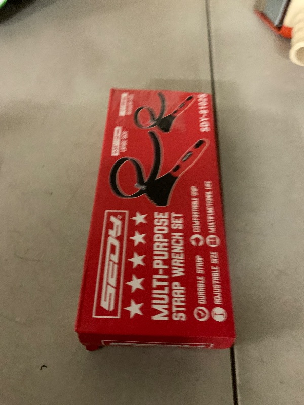 Photo 1 of 2-Piece Rubber Strap Adjustable Wrench Set Diameter 4" and 6", Oil Filter Pipe Jar Opener Strong Grip Plumbers Universal Spanner for Drain Sewer Cap Sink Pliers Nut Shower Head Valve Removal