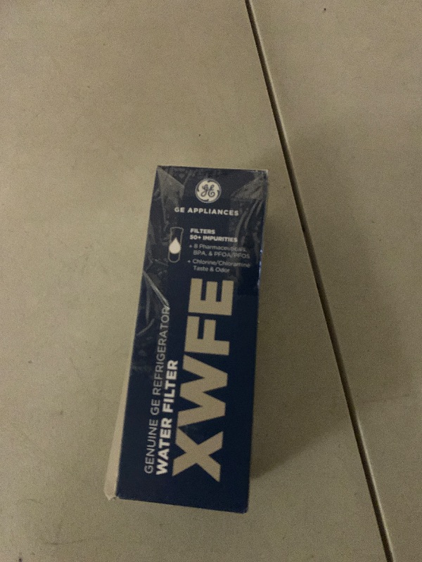 Photo 1 of GE XWFE Refrigerator Water Filter, Genuine Replacement Filter, Certified to Reduce Lead, Sulfur, and 50+ Other Impurities, Replace Every 6 Months for Best Results, Pack of 1